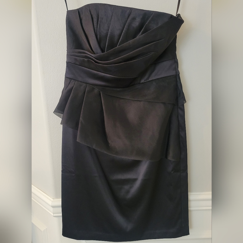 White House Black Market WHBM Strapless Little Black Dress Size 8